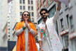 Sonakshi Sinha and Zaheer Iqbal’s ethnic white NYC style had a tricolour touch